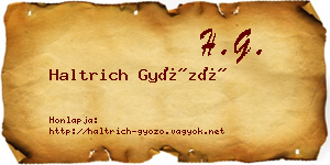 Haltrich Győző névjegykártya